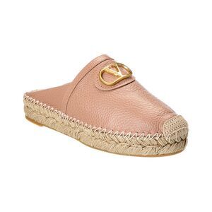 Valentino Vlogo Signature Grainy Leather Mule, Pink